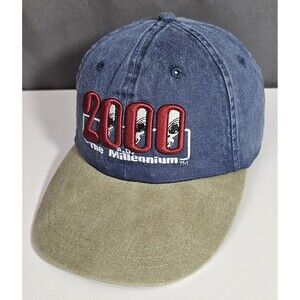 Vintage Y2K 2000 AD Millennium Alien Hat Denim Strapback Falcon Deadstock